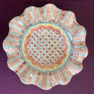Mackenzie Childs Cottage Rose Salad Serving Bowl